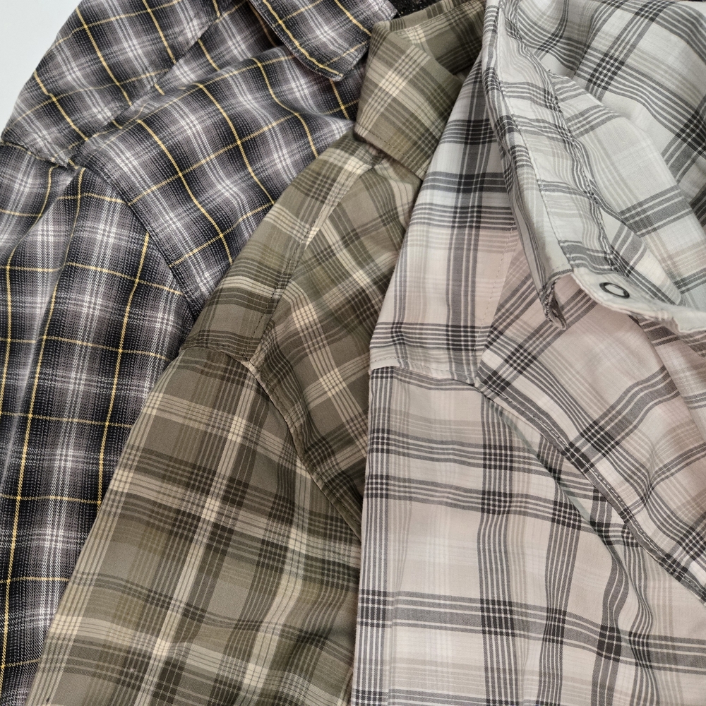 5.11 Tactical Men's Medium Plaid Snap Down Shirts - Black, Green, Gray